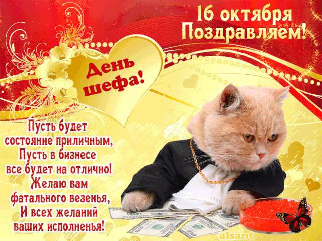 Картинки и открытки с Днем Шефа (с Днем Босса). Гифки с Днём шефа, босса