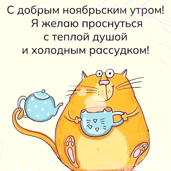 Красивые открытки и картинки с Добрым утром ноября. Доброе утро ноября - гифки