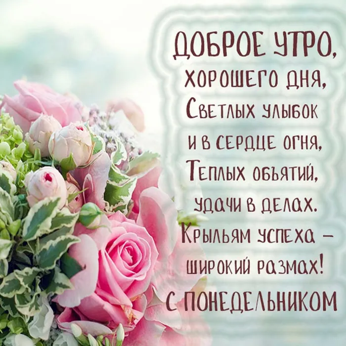Красивые открытки и картинки Добрым утром понедельника.