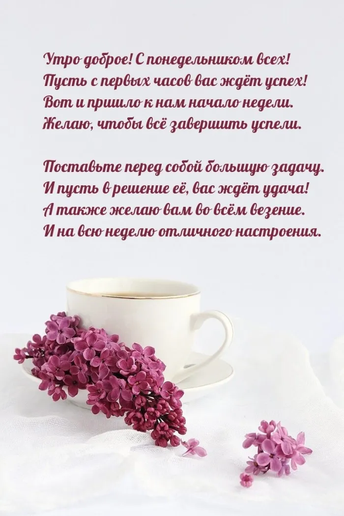 Красивые открытки и картинки Добрым утром понедельника.