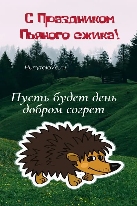 День пьяного ёжика. Картинки с поздравлениями с Днём пьяного ёжика